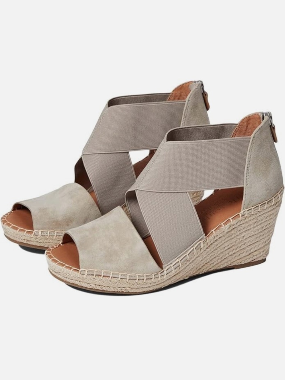 Gentle Souls Kenneth Cole Z3824* Grey Colleen X-Elastic Wedge Sandal Sz 10